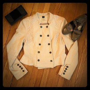 Free People Knit Blazer with Lace Detail
